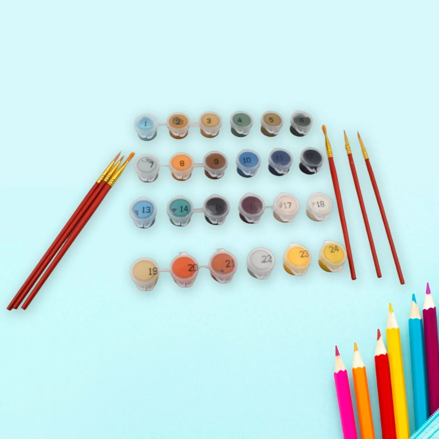 DIY Paint by Numbers Kit – 24 Colors, Canvas & Brushes (40x50 cm)