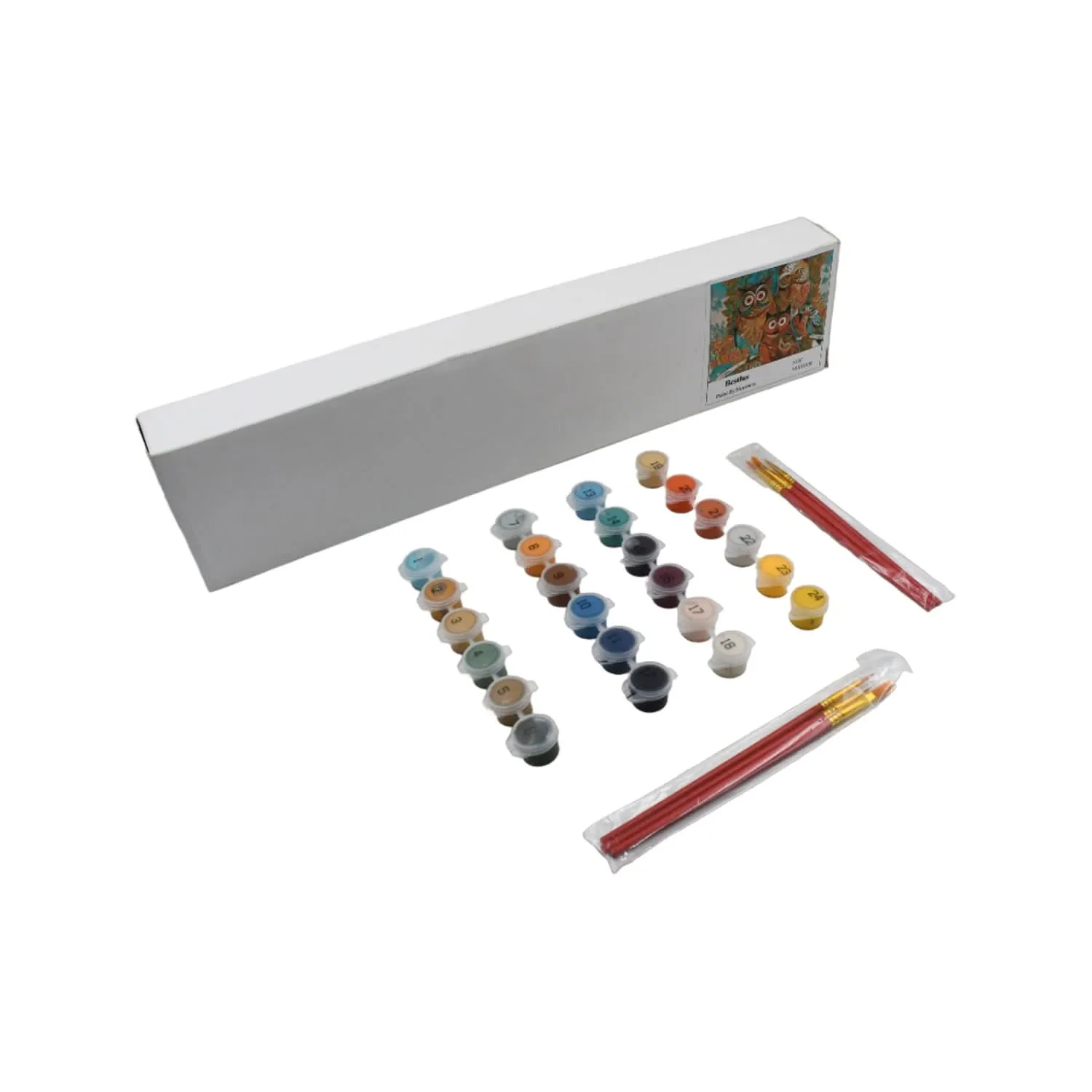 DIY Paint by Numbers Kit – 24 Colors, Canvas & Brushes (40x50 cm)