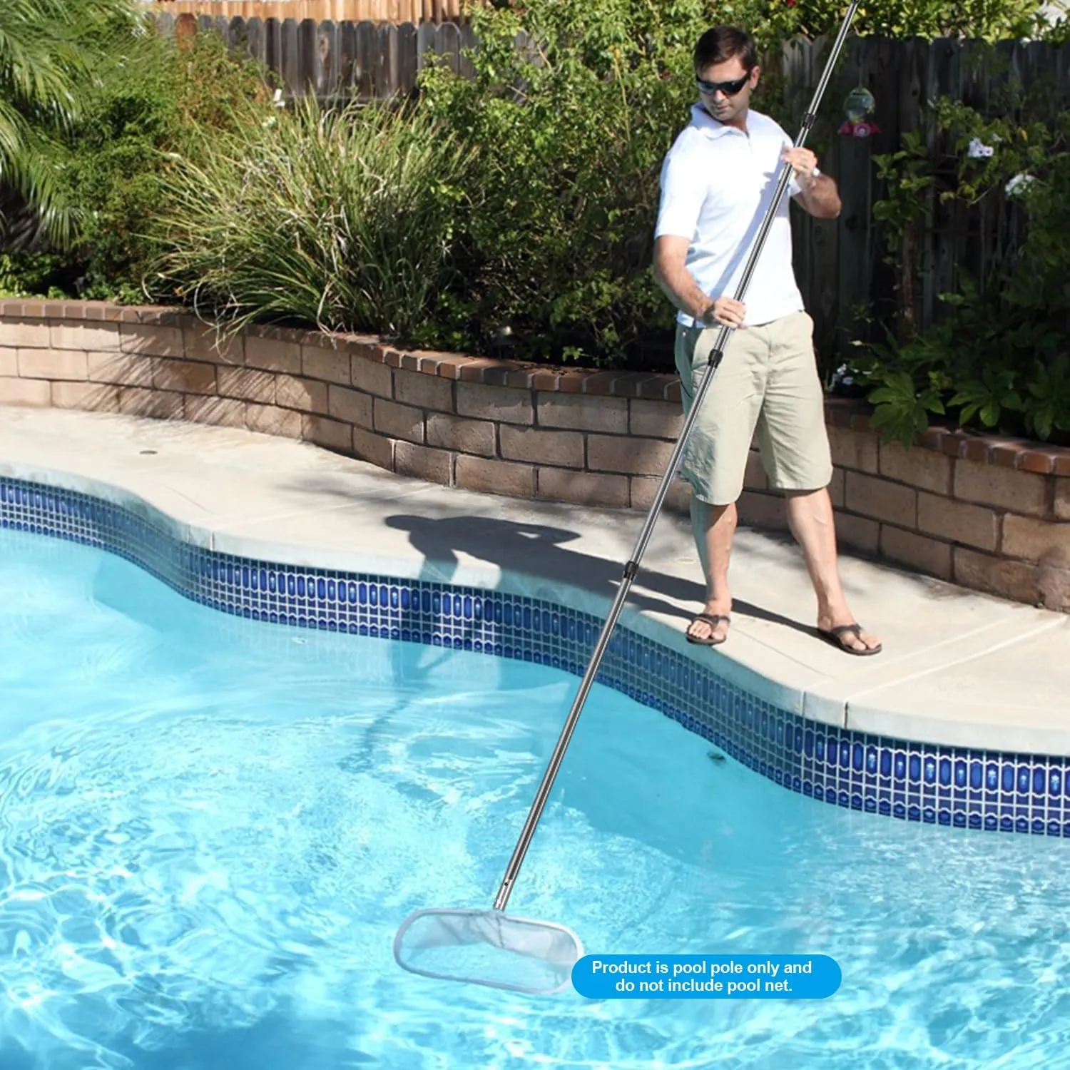 DOBEN Carbon Fiber Pool Pole Telescopic, Professional Ultralight Pool Poles 4.6 to 15 FT, Telescoping Lightweight Pool Cleaning Pole, Heavy Duty Pool Pole for Skimmer Net, Brush, Vacuum Head 15FT