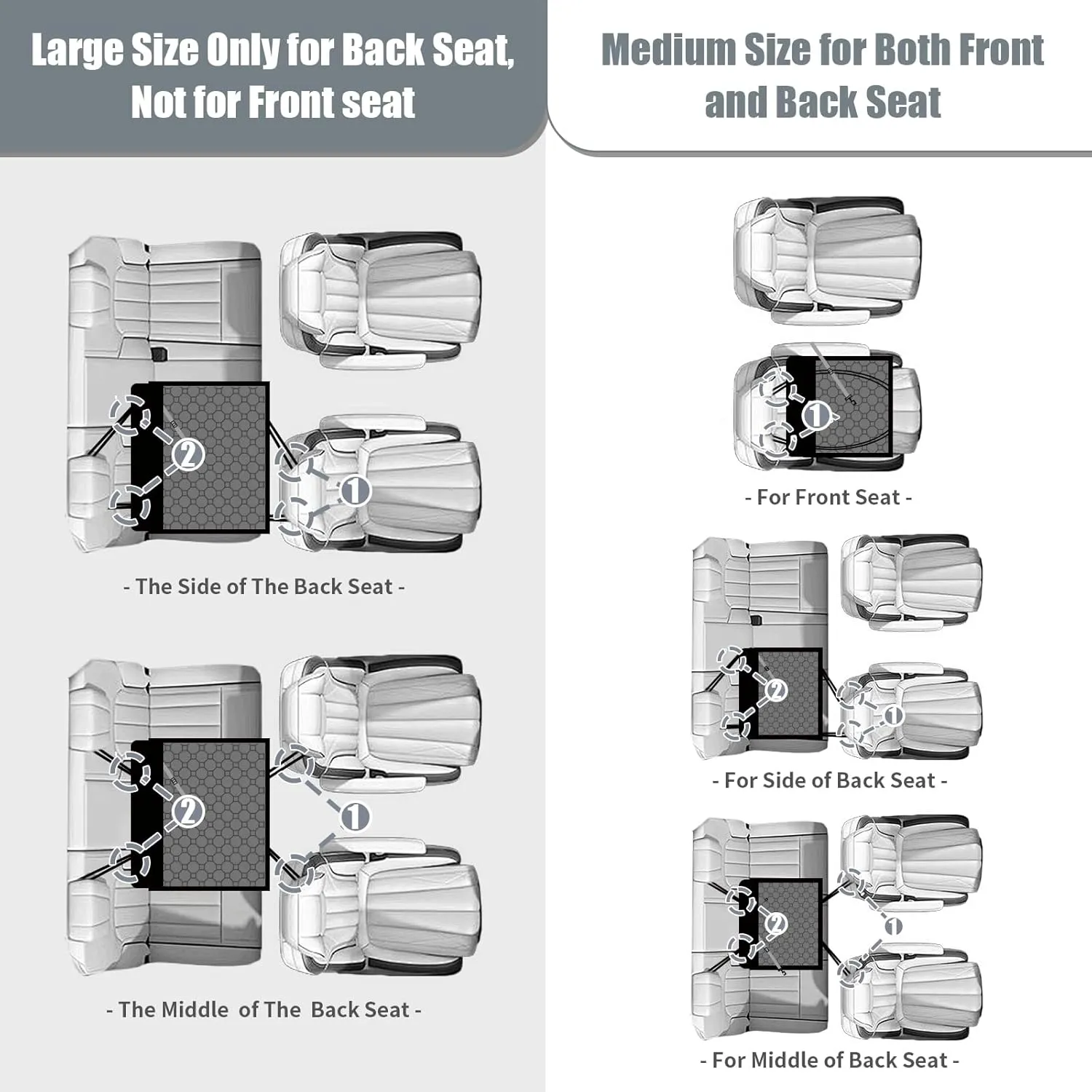 Dog Car Seat for Medium Small Dogs, Pet Car Seat with Adjustable Safety Belt & Storage Pockets, Breathable Waterproof Pet Car Seats Cover, Small Dog Seats for Dogs Under 25lbs (Medium, Black)