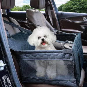 Dog Car Seat for Medium Small Dogs, Pet Car Seat with Adjustable Safety Belt & Storage Pockets, Breathable Waterproof Pet Car Seats Cover, Small Dog Seats for Dogs Under 25lbs (Medium, Black)