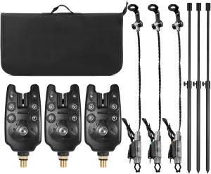 doorslay Fishing Bite Alarms Fishing Bankstick Set with Padded Fishing Tool Bag