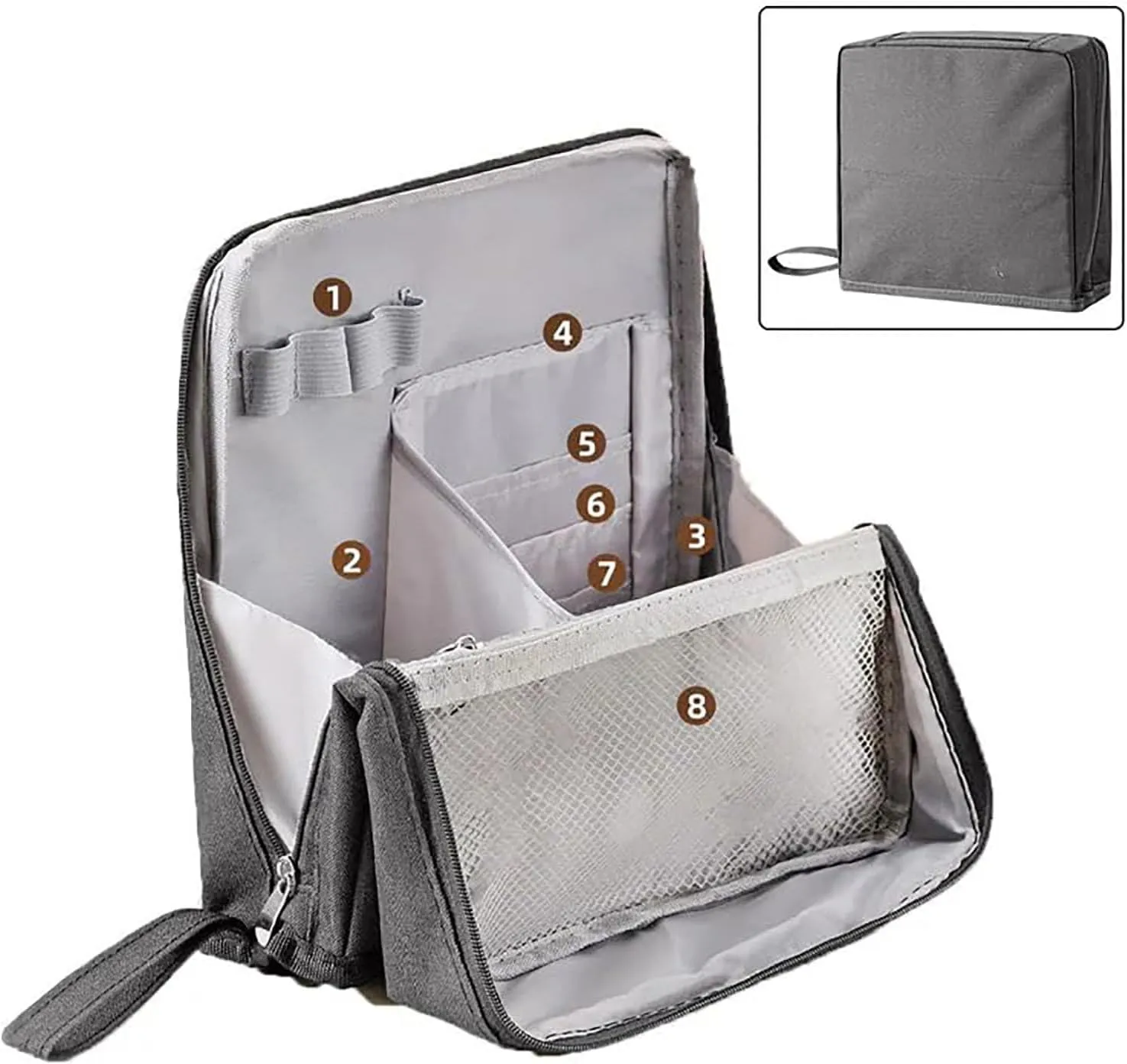 Doresty Makeup Bag, Standing Makeup Bag – Portable, Large Capacity, Waterproof Vertical Office Desktop Storage Bags, Multi-Purpose Large Capacity Oxford Cloth Toiletry Bag, with Compartments (2Pcs/B)