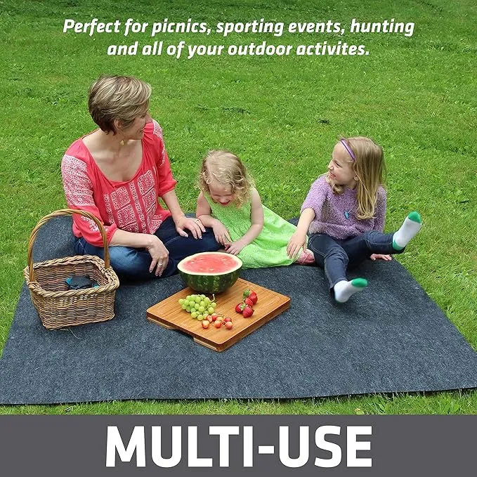 Drymate Tent Carpet Mat, Protective Waterproof Liner Keeps You Warm & Dry, Camping Floor Rug Accessory (7'4" x 8'4"), Durable, Lightweight, Soft & Comfortable, Trimmable Material (USA Made) (Charcoal)