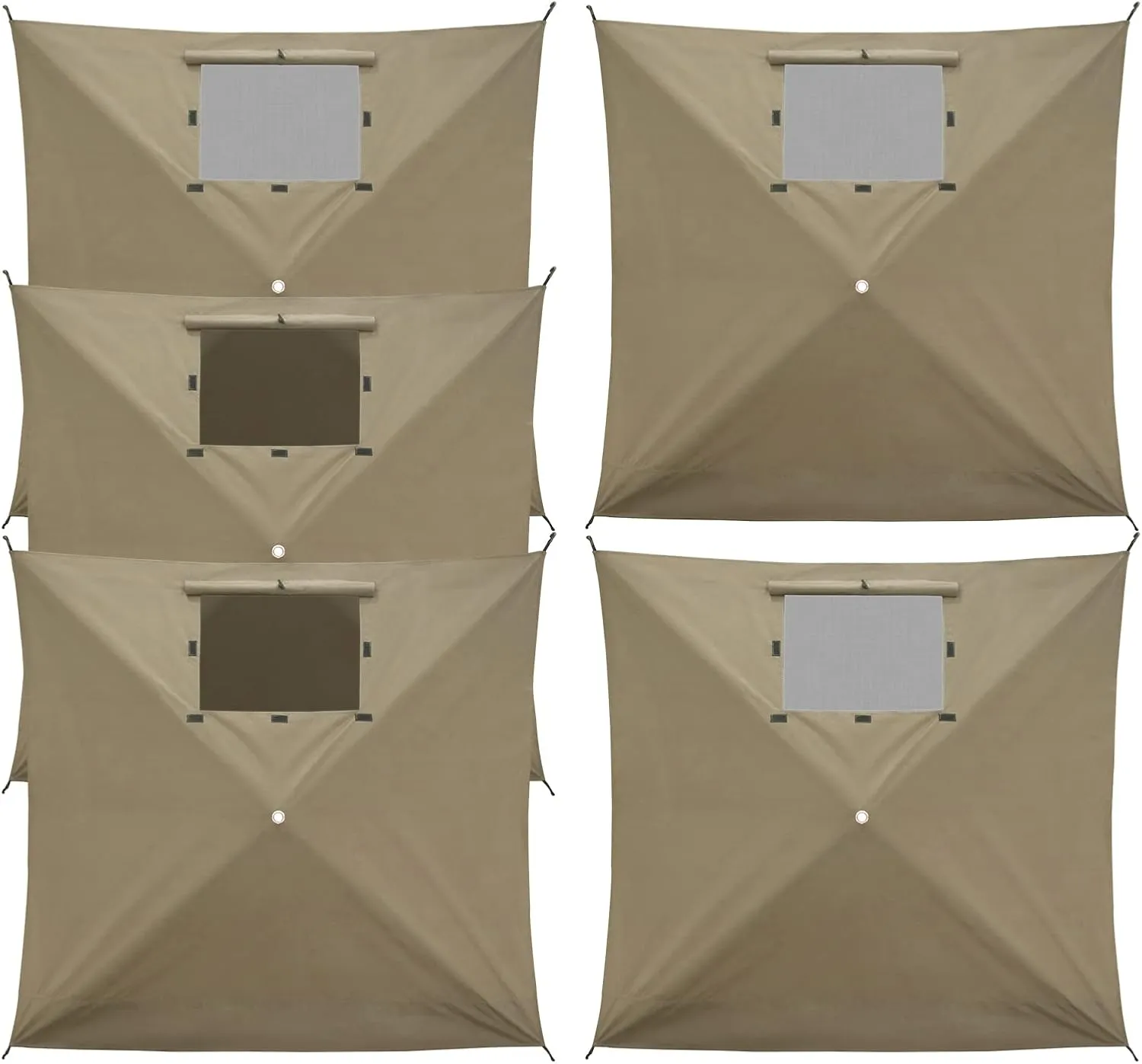 EAGLE PEAK Wind Screen Side Wall Panel with Window, Weather-Resistant, UV Protected and Waterproof, 5 Pack, Beige
