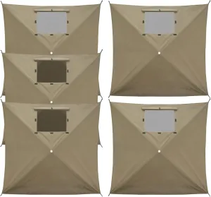 EAGLE PEAK Wind Screen Side Wall Panel with Window, Weather-Resistant, UV Protected and Waterproof, 5 Pack, Beige