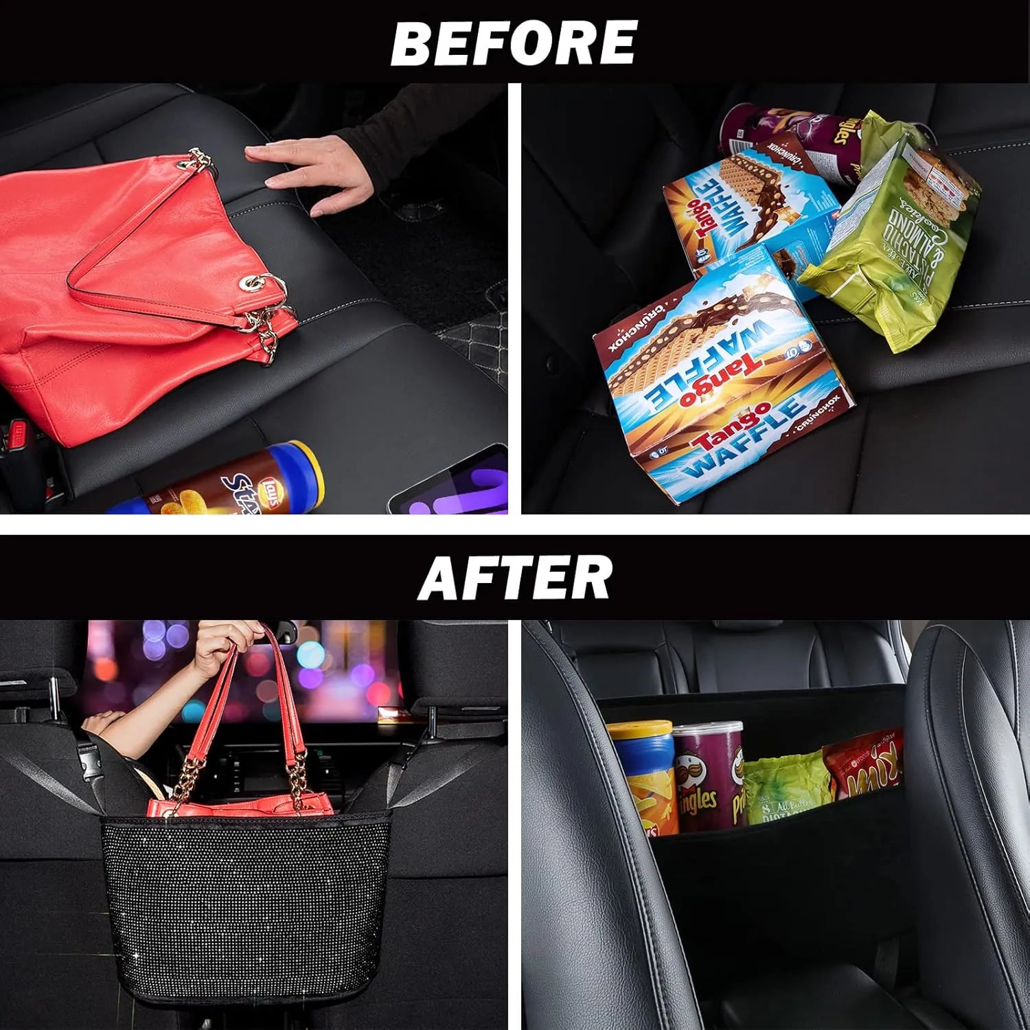 eing Car Organizers and Storage Purse Holder,Car Seat Back Net Handbag Accessories for Women,Gifts for Mom from Daughter,Mothers Day Gifts from Son,Mom Gifts,Birthday Gifts Presents for Mom,Black