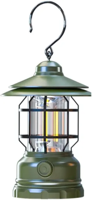 Electric Lanterns Outdoor Camping Lights, Long Battery Life, Camping Tent Lighting Horse Lights, Led Hanging Lanterns, Waterproof, Rechargeable (Color : Green, Size : 12 * 25cm)