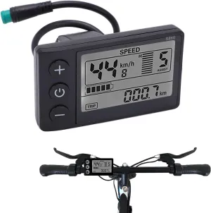 Electric LCD Display, 48V Control Panel LCD Display Meter Display Meter Controller Waterproof E Bike S866 Electric Scooter LCD Display Conversion Kit for 22.2mm