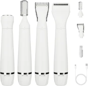 Electric Razors Shaver for Women - 4 in 1 All-in-One Face/Body Trimmer and Shaver Set, Waterproof Pubic Hair Trimmer Facial Hair Remover, Eyebrow & Foil Trimmer, Rechargeable Women's Grooming Kit 8866