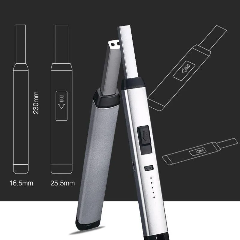 Electronic Usb Rechargeable Pulse Arc Candle Lighter Kitchen Camping Stove Bbq