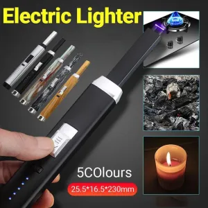 Electronic Usb Rechargeable Pulse Arc Candle Lighter Kitchen Camping Stove Bbq