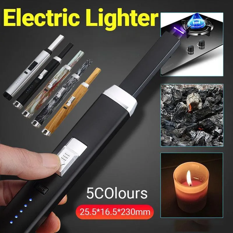 Electronic Usb Rechargeable Pulse Arc Candle Lighter Kitchen Camping Stove Bbq