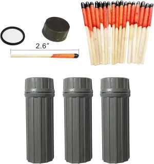 Emergency Fire Starter | Windproof & Waterproof Storm Matches with Waterproof Case & Wax Rope | Survival Gear for Camping, Hiking, Bushcraft, Hunting, Fishing, Outdoor, Power Outages, Bug Out Bag
