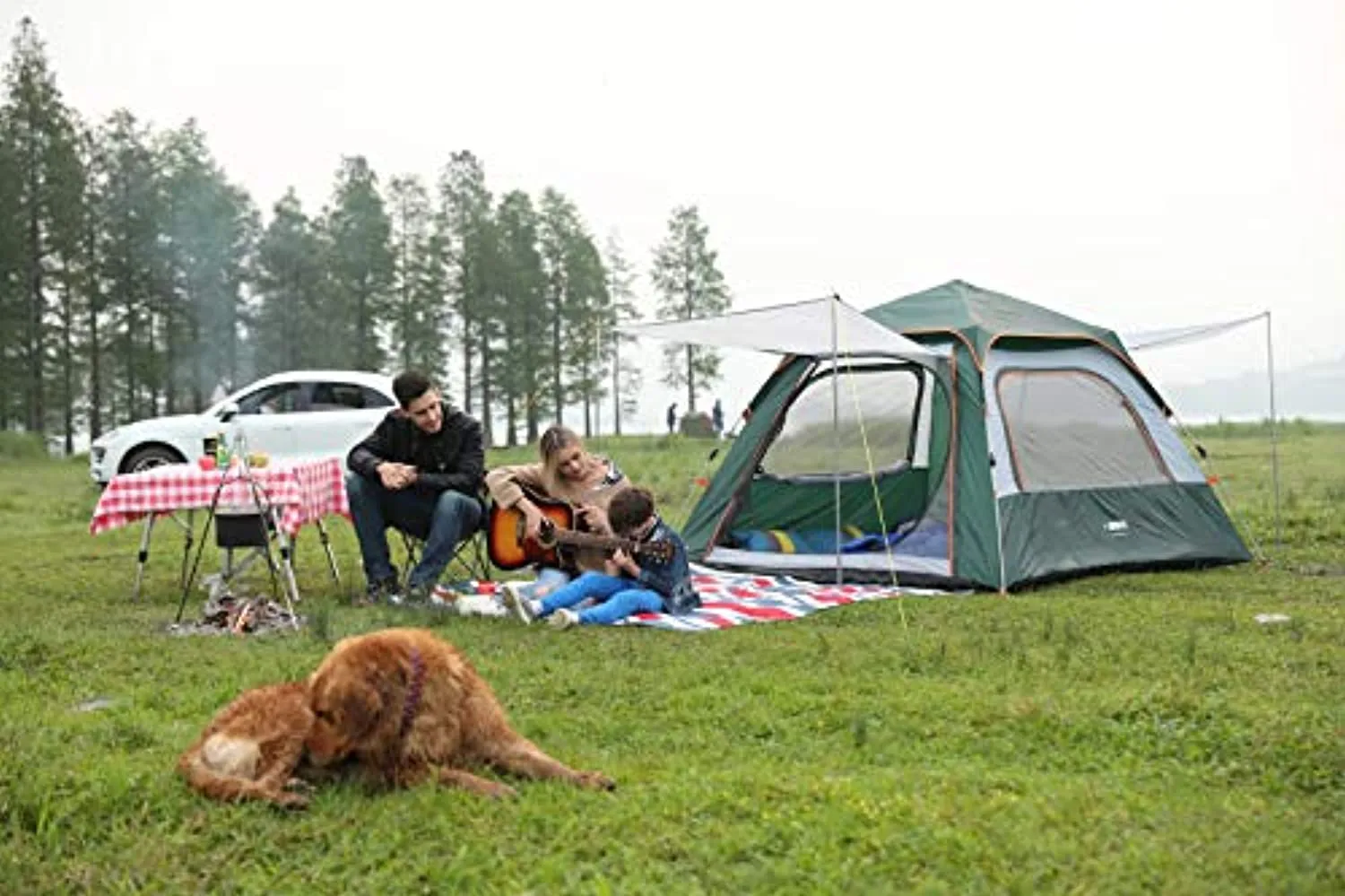 Esup Camping Tent, 4-5 Person Outdoor Lightweight Instant Automatic pop up Backpacking Beach Tents for Outdoor Hunting, Hiking, Climbing, Travel