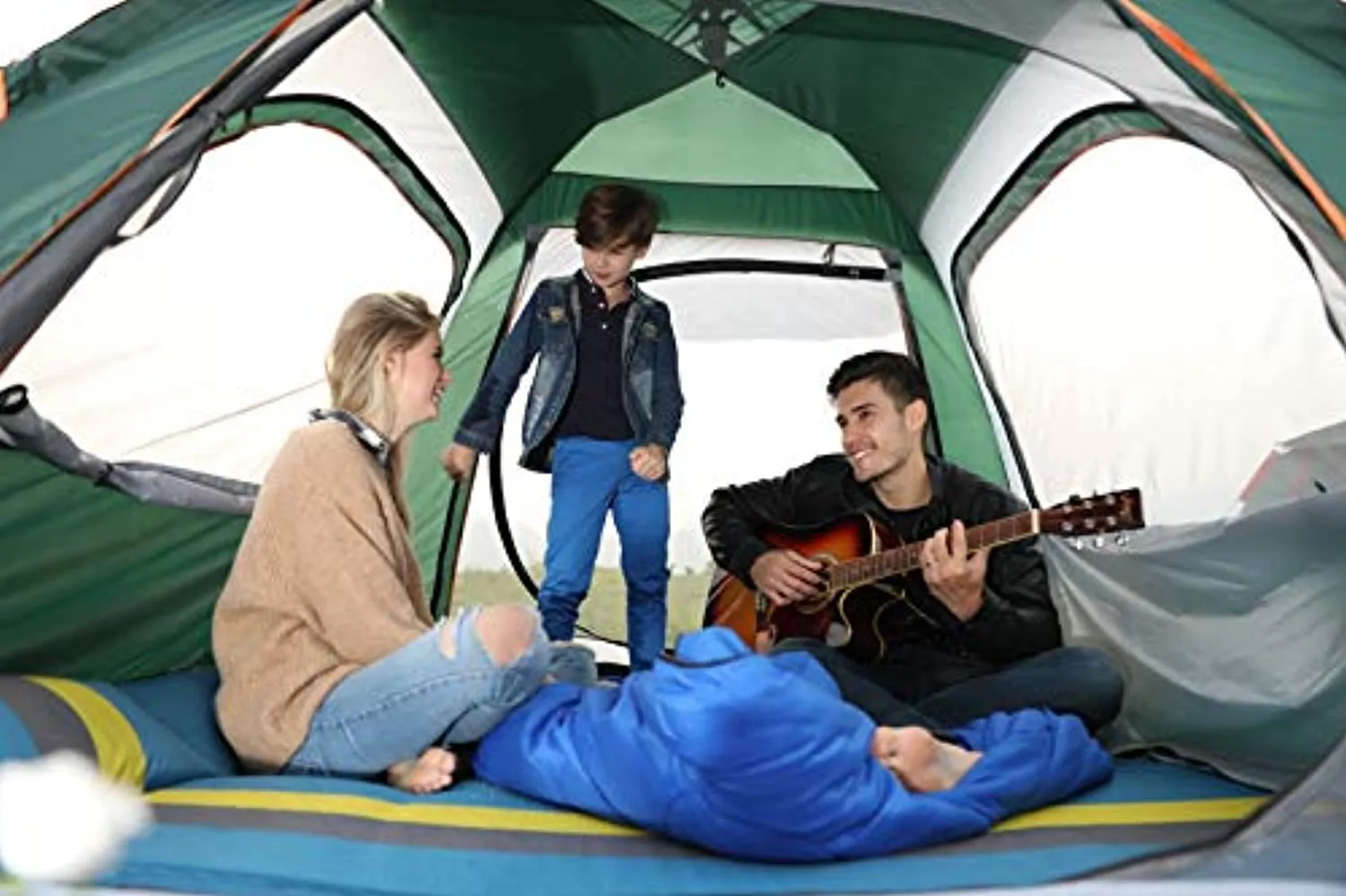 Esup Camping Tent, 4-5 Person Outdoor Lightweight Instant Automatic pop up Backpacking Beach Tents for Outdoor Hunting, Hiking, Climbing, Travel