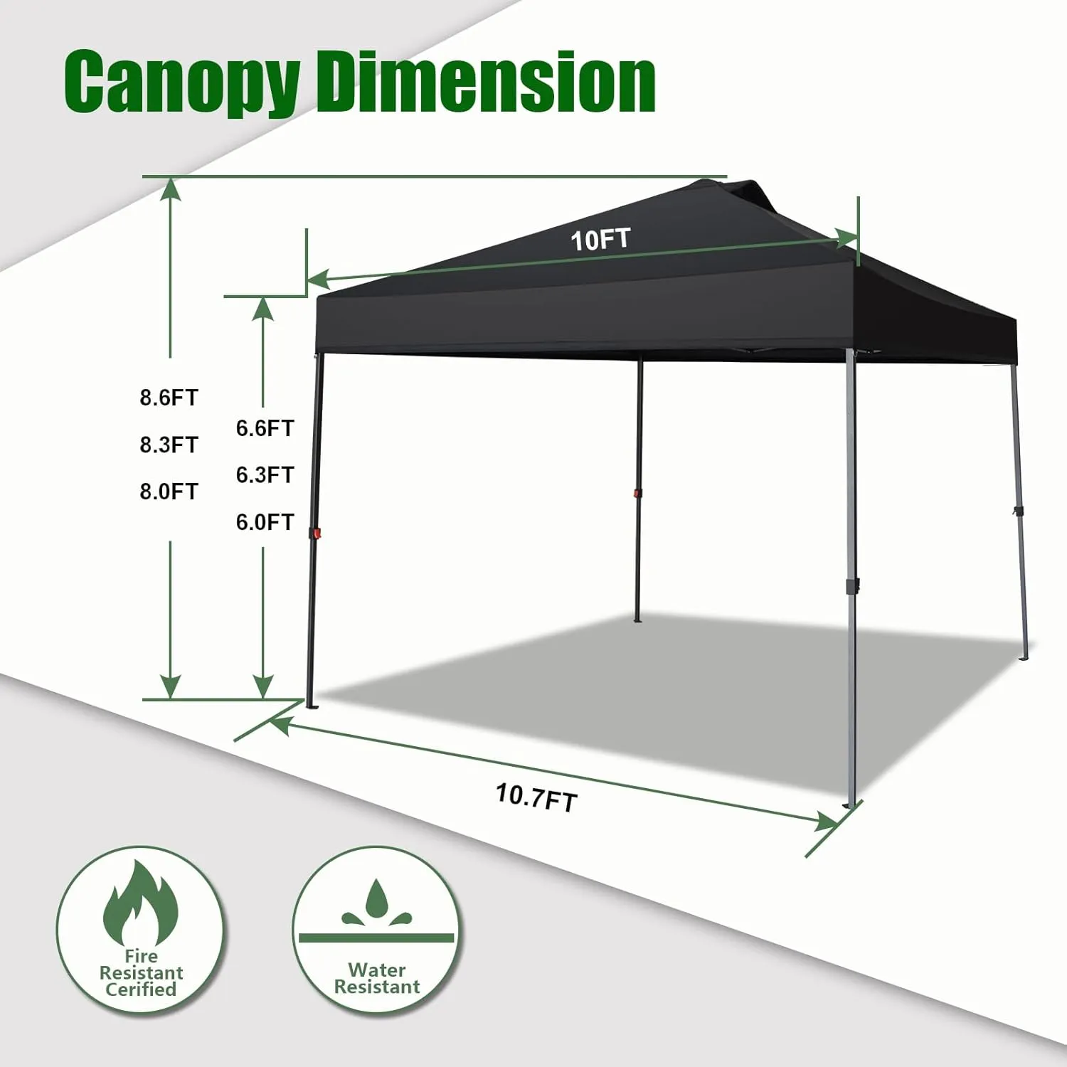 Eurmax USA NOMATTER ONE-Person Open&Close 10x10ft Pop Up Canopy Tent，Portable Shelter Canopy for Outdoor Events，Instant Canopies, Temporary Sunshade,Bonus 4 Sand Bags(Khaki)