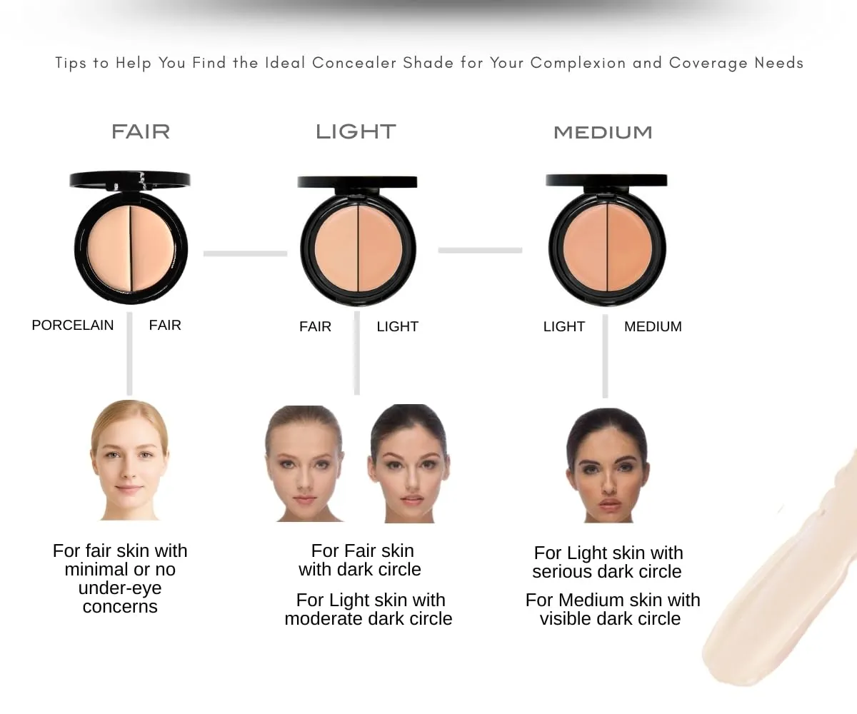 EVE PEARL 4 Pcs Conceal Brighten And Enhance Your Face Dual Salmon Concealer Brush Blush Lip Gloss Set Make Up Kit (Medium)