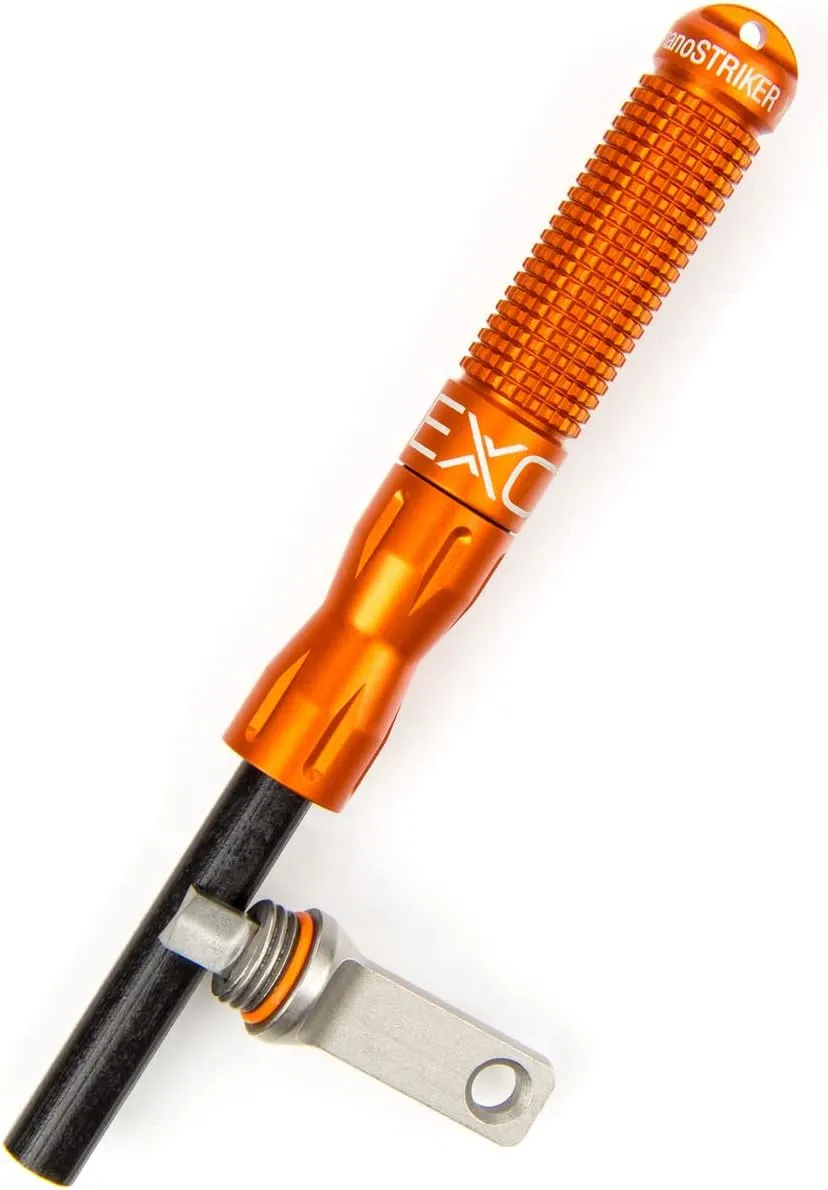 Exotac nanoSTRIKER XL Self Contained Ferrocerium Fire-Starter with Stainless Steel and Tungsten Carbide Striker, Waterproof 1/4 in. Ferro Rod Produces Up To 3,000 Fire-Starting Strikes