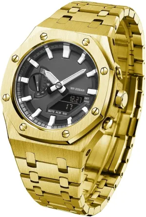 EZZON 5rd With Bottom Cover MOD Kit For GA2100STHS-1A Metal Watch Case Watchband 316 Stainless Steel Modified Accessories Bezel Bracelet Strap
