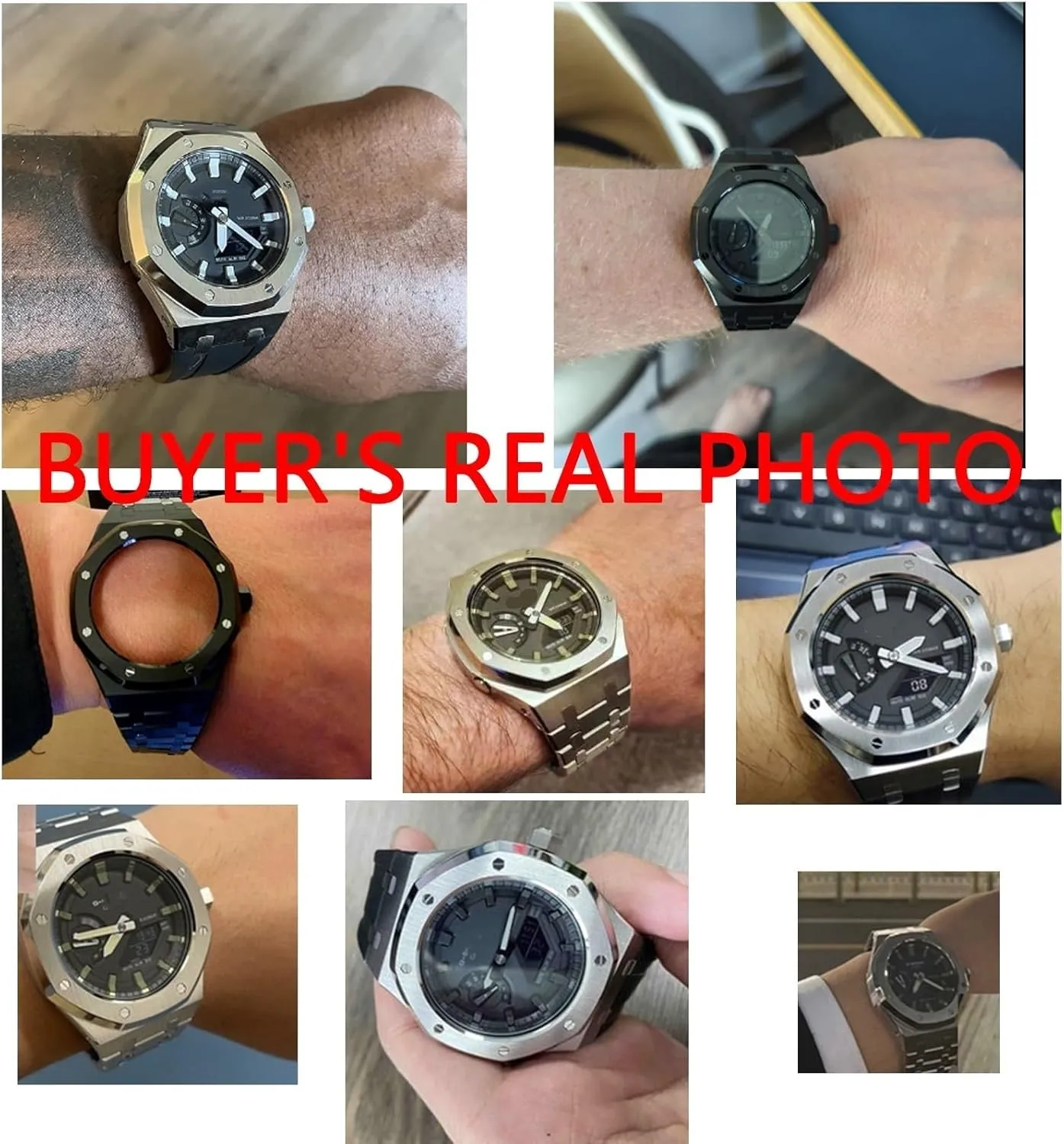 EZZON 5rd With Bottom Cover MOD Kit For GA2100STHS-1A Metal Watch Case Watchband 316 Stainless Steel Modified Accessories Bezel Bracelet Strap