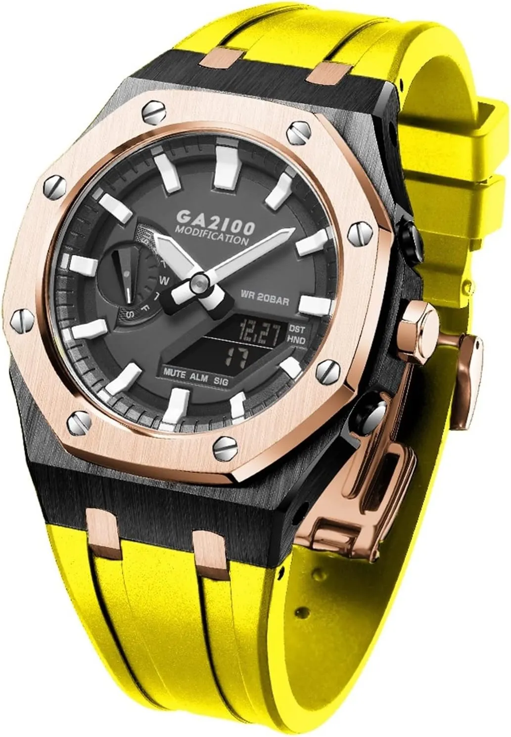 EZZON GA2100 MOD Kit For GA2110SU-9A Metal Watch Case Silicone Strap 316 Stainless Steel Modified Accessories Bracelet Bezel bands