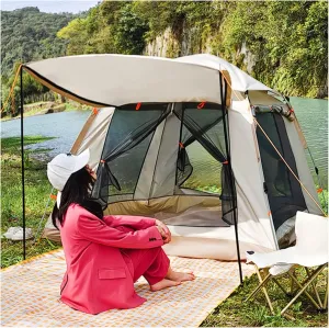 Family Camping Tent 4 People,Waterproof Tent Waterproof Practical Advanced Basic Tent for Camping Hiking Picnic Garden