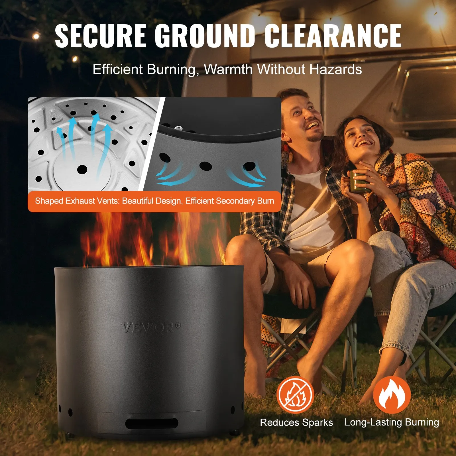 (FINAL PRICES ARE LOWER ON OUR SITE!) VEVOR Smokeless Fire Pit Stove Bonfire 19.3 in Dia Wood Burning Stainless Steel