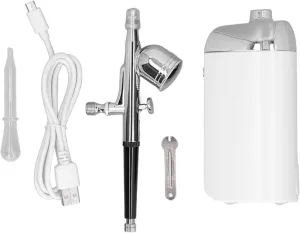 Fine Atomization Facial Mist Sprayer, Portable Oxygen Facial Airbrush, Cordless Makeup Airbrush for Facial Mist, Makeup, Cake Decorating(White)