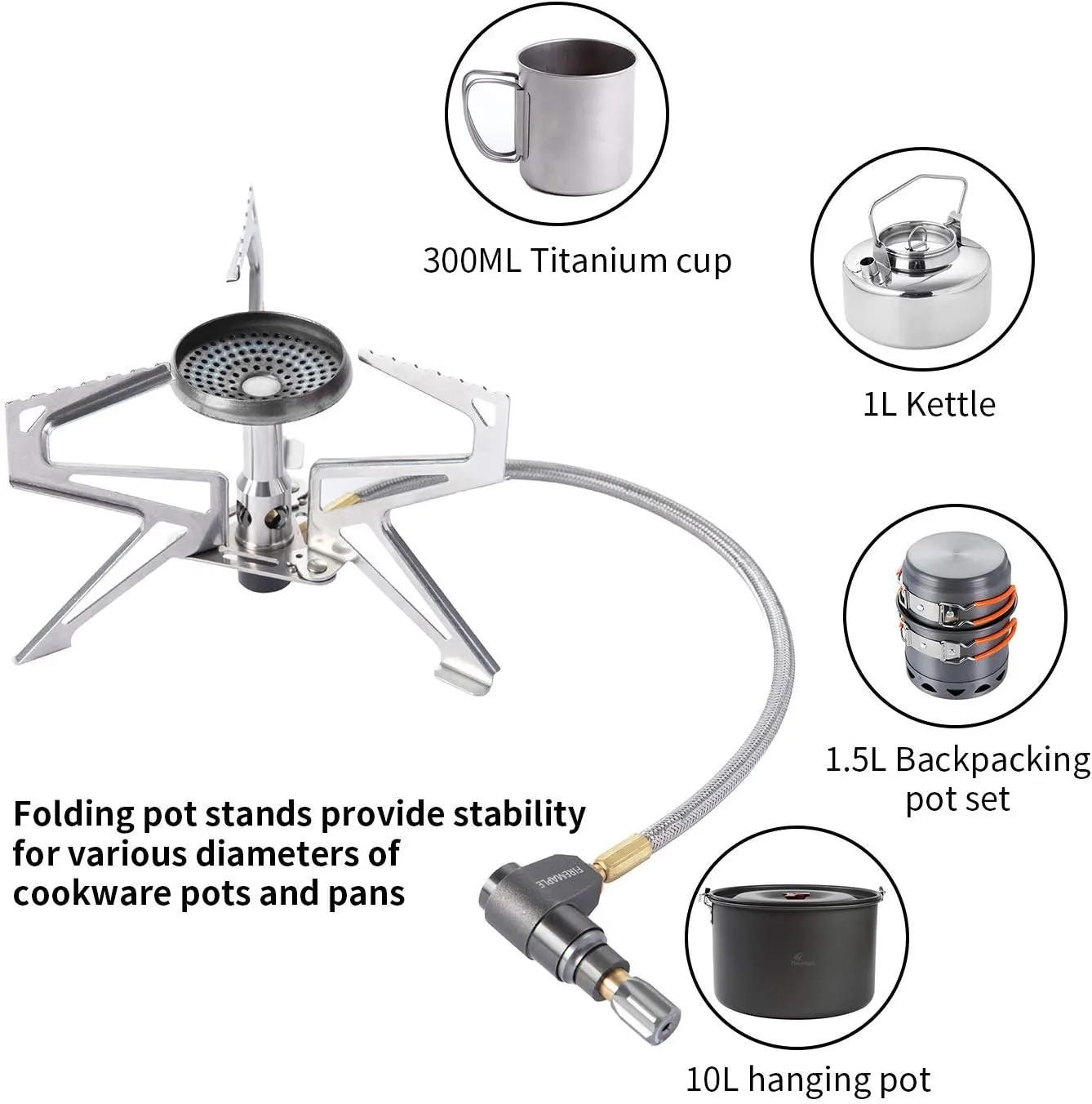 Fire Maple Polaris Pressure Regulator Stove | Portable Camping Backpacking Stove | Lightweight Durable Camp Cooking Stuff | Wind Resistent Jet Burner | Perfect Boiling Performance in Cold Weather | (Remote Version)