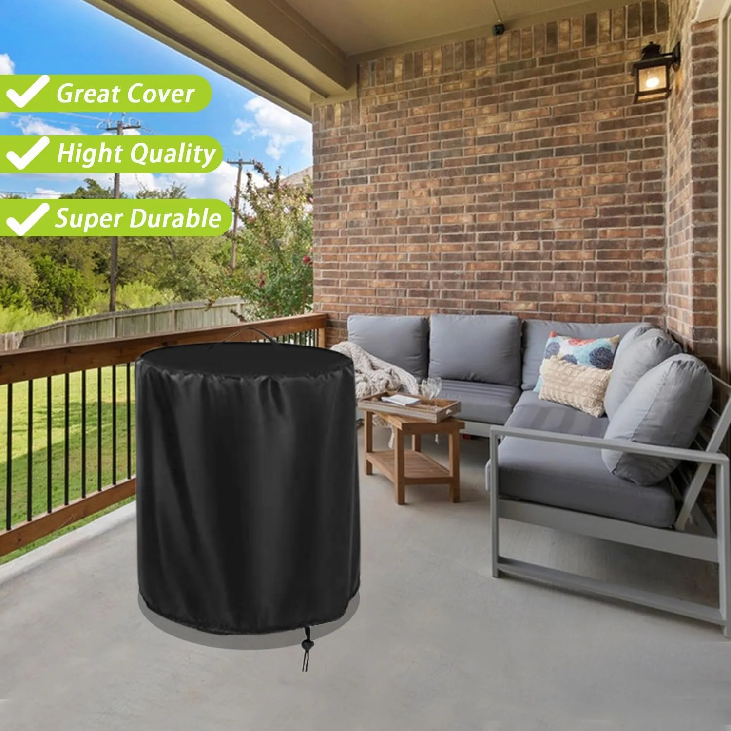 Fire Pit Cover Propane Fire bowl Column for BALI OUTDOORS 23 Inch Cylinder Firepit,24" D X 27" H Waterproof Outdoor Propane Fire Pit Cover for Tabletop Fire Pit Stones