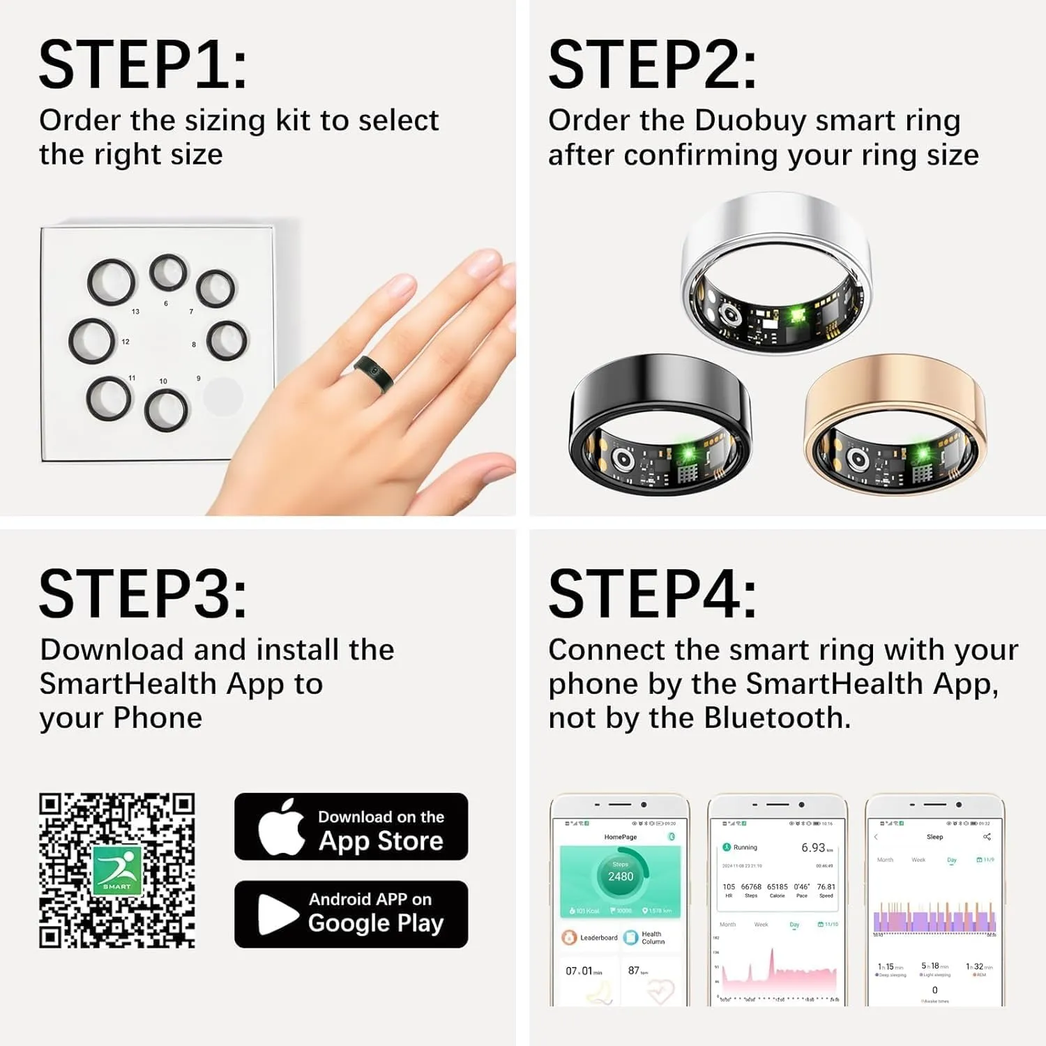Fitness Tracker Ring for Women Men, Fit Ring with Heart Rate,Blood Oxygen,Blood Pressure, Sleep Tracker, Step Tracker, No Subscription Fee, IP68 Waterproof Smart Ring for iphone & Android (Gold, 9#)