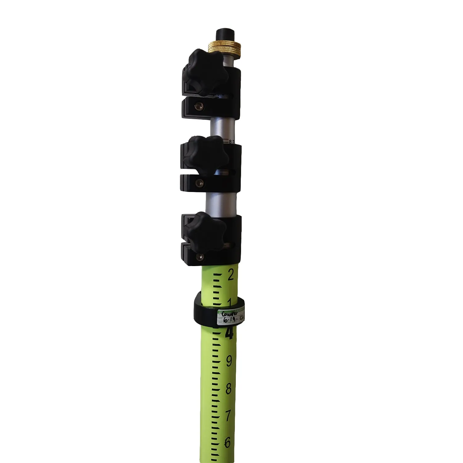 FLO Yellow- Sitepro 15.ft twist lock prism pole10ths, metric