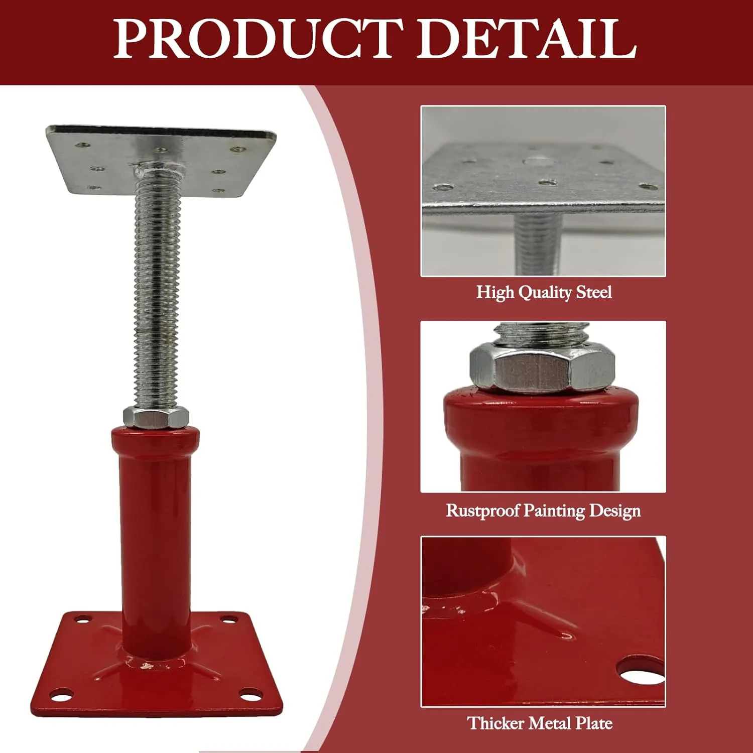 Floor Jacks,5 to 8.5 inch Adjustable Support Beam Basement Jack Post,House Floor Jacks Mini Screw Post Pole for Leveling,Galvanized (4)