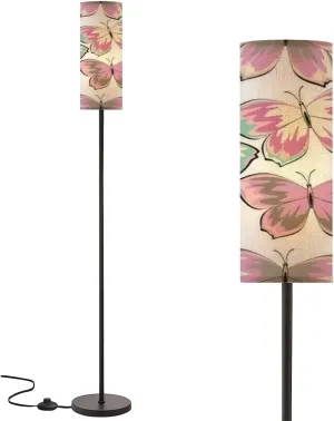 Floor Lamp for Living Room Multicolored Seamless White Butterfly Seamless Modern Standing Lamp Remote Control Dimmable Pole Lamp Corner Tall Lamp for Office Bedroom Reading