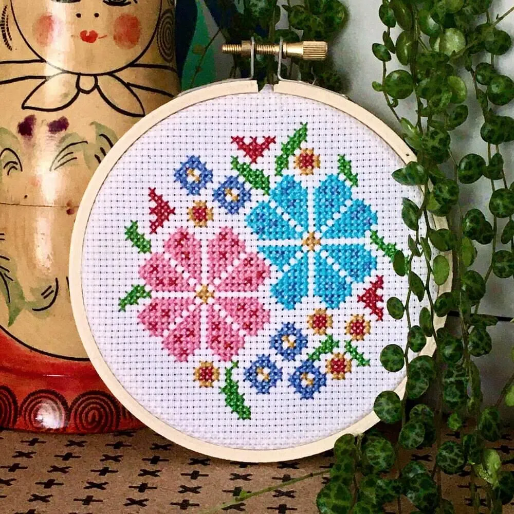 Flower Posy Modern Cross Stitch Kit