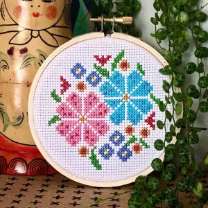 Flower Posy Modern Cross Stitch Kit