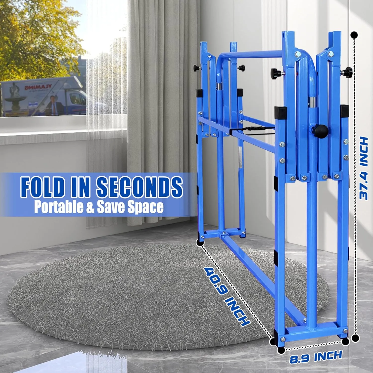 Foldable Gymnastic Bar for Kids Ages 3-12, 9 Height Levels, 200 lbs Weight Capacity, 5 Ft Length Gymnastic Kip Bar with Mat, Gymnastic Equipment for Home and Gym Center Indoor Outdoor Use
