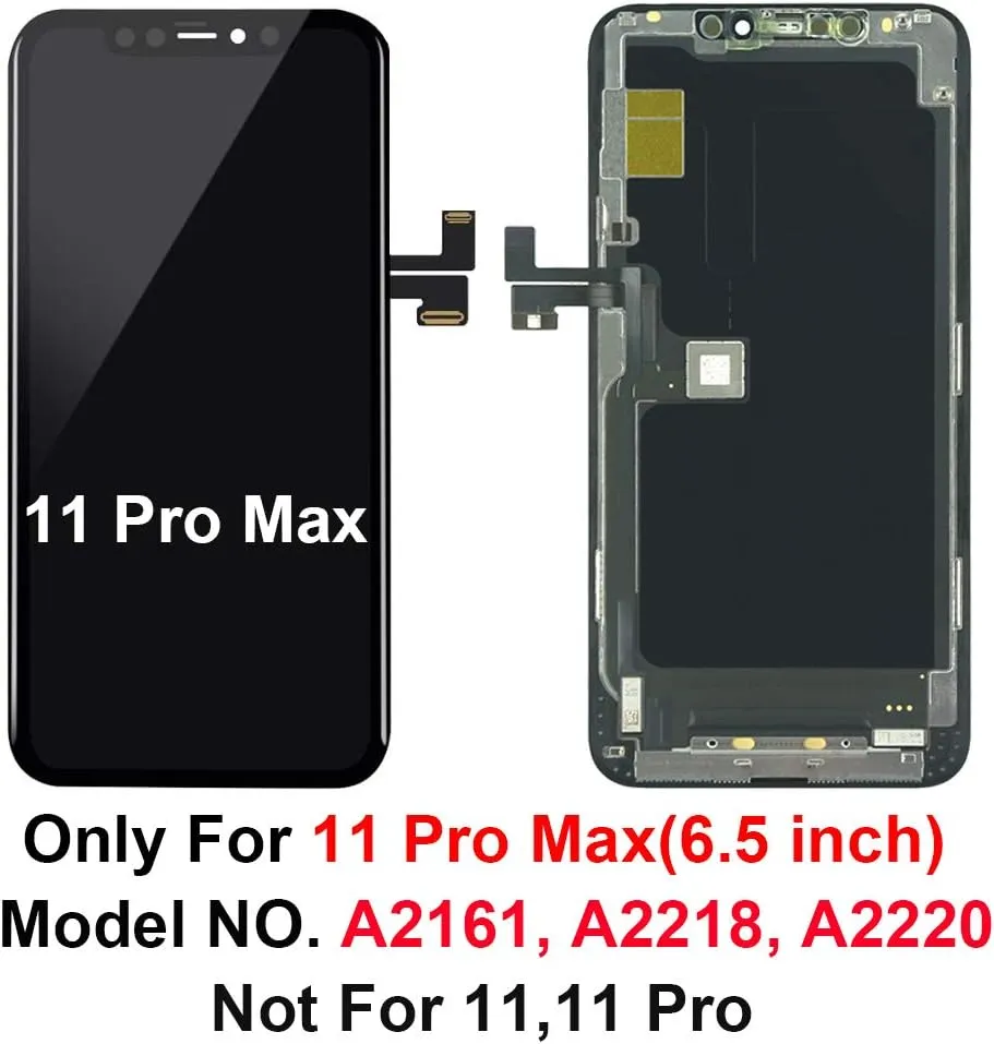 for iPhone 11 Pro Max Screen Replacement 6.5 inch, 3D Touch LCD Display Digitizer Assembly with Repair Tools, Compatible with Model (A2161, A2220, A2218)