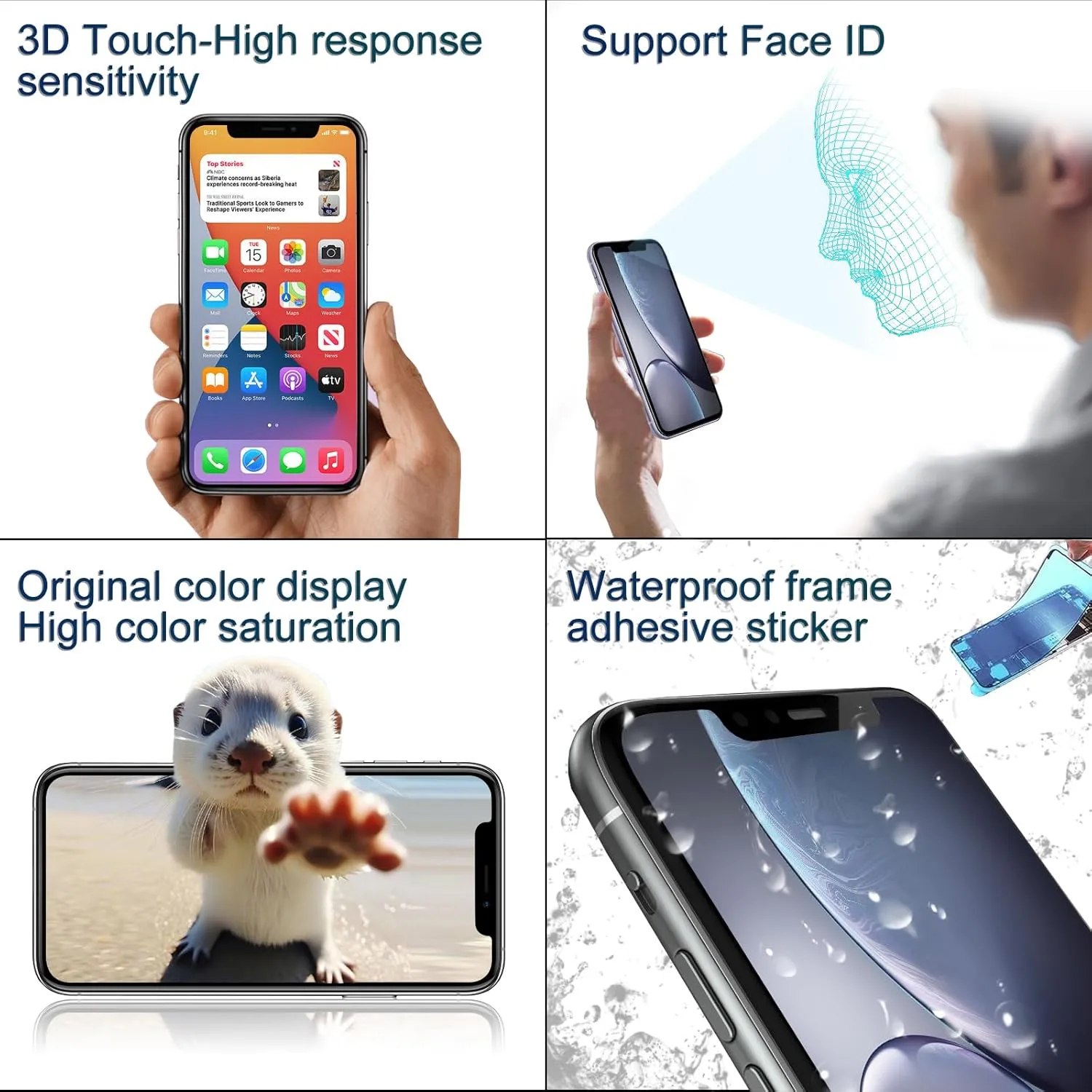 for iPhone X10 Screen Replacement ，5.8 inch LCD Display 3D Touch Screen Digitizer Assembly,Compatible with iPhone X 10 Screen Replacement Kit (A1865,A1901,A1902) with Repair Tools Kit  Tempered Glass