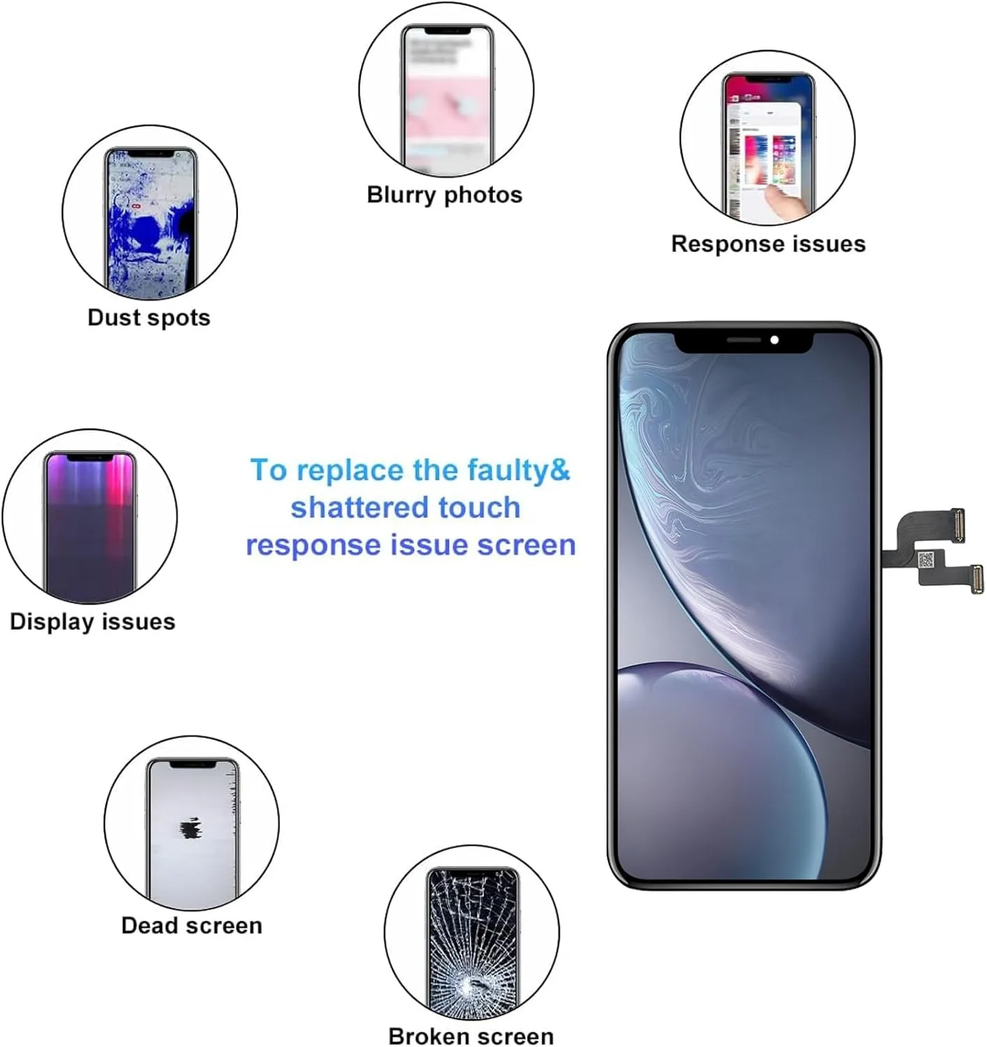 for iPhone X10 Screen Replacement ，5.8 inch LCD Display 3D Touch Screen Digitizer Assembly,Compatible with iPhone X 10 Screen Replacement Kit (A1865,A1901,A1902) with Repair Tools Kit  Tempered Glass