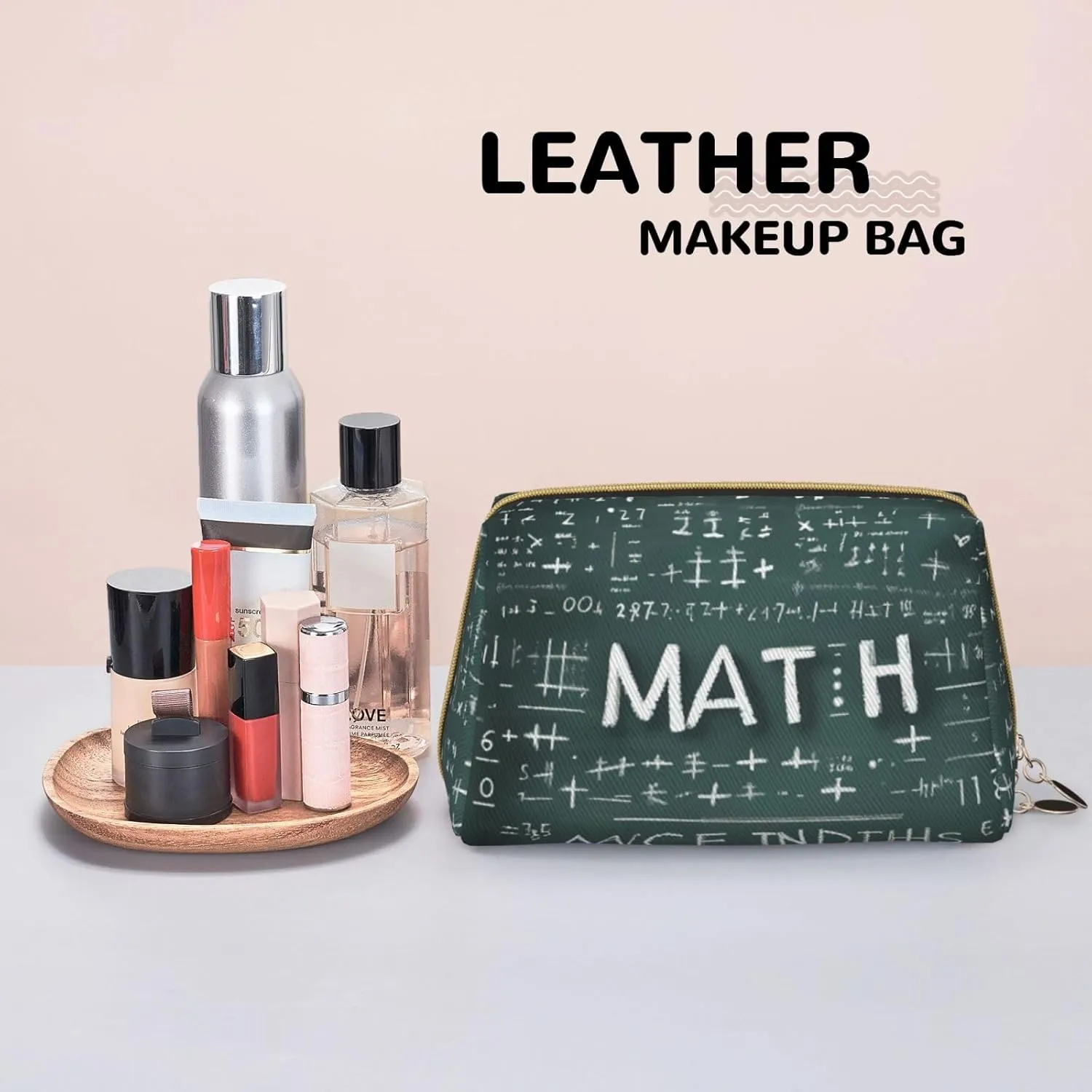 Formulas Shapes Theory Math Toiletry Pouch, Travel-Friendly Makeup Organizer For Makeup Brushes, Lipsticks