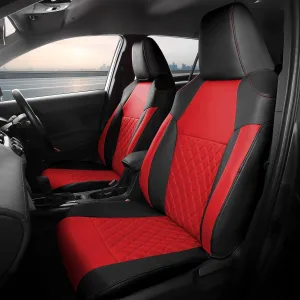 FREESOO Custom 1:1 Seat Covers for Corolla Cross L LE XLE 2025 2024 2023 2022 2021, Not for Hybrid, Faux Leather Seat Covers Full Set - BlackRed