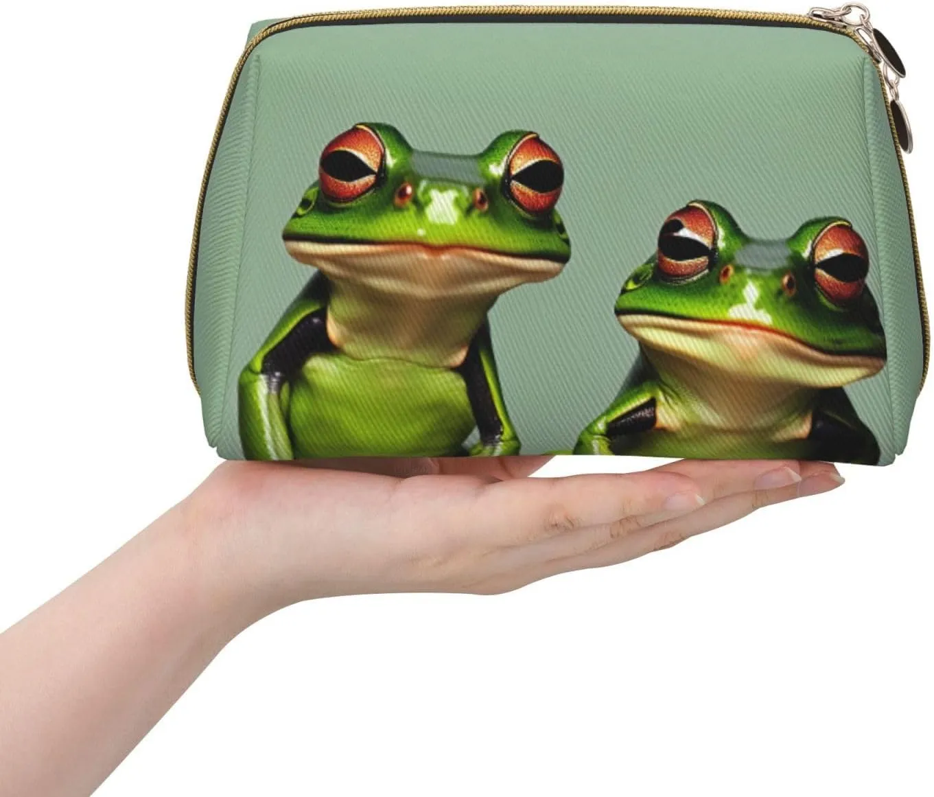 Funny Green Frogs 1 Toiletry Pouch, Travel-Friendly Makeup Organizer For Makeup Brushes, Lipsticks