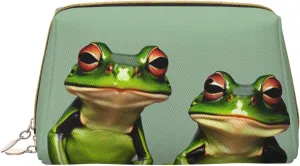 Funny Green Frogs 1 Toiletry Pouch, Travel-Friendly Makeup Organizer For Makeup Brushes, Lipsticks
