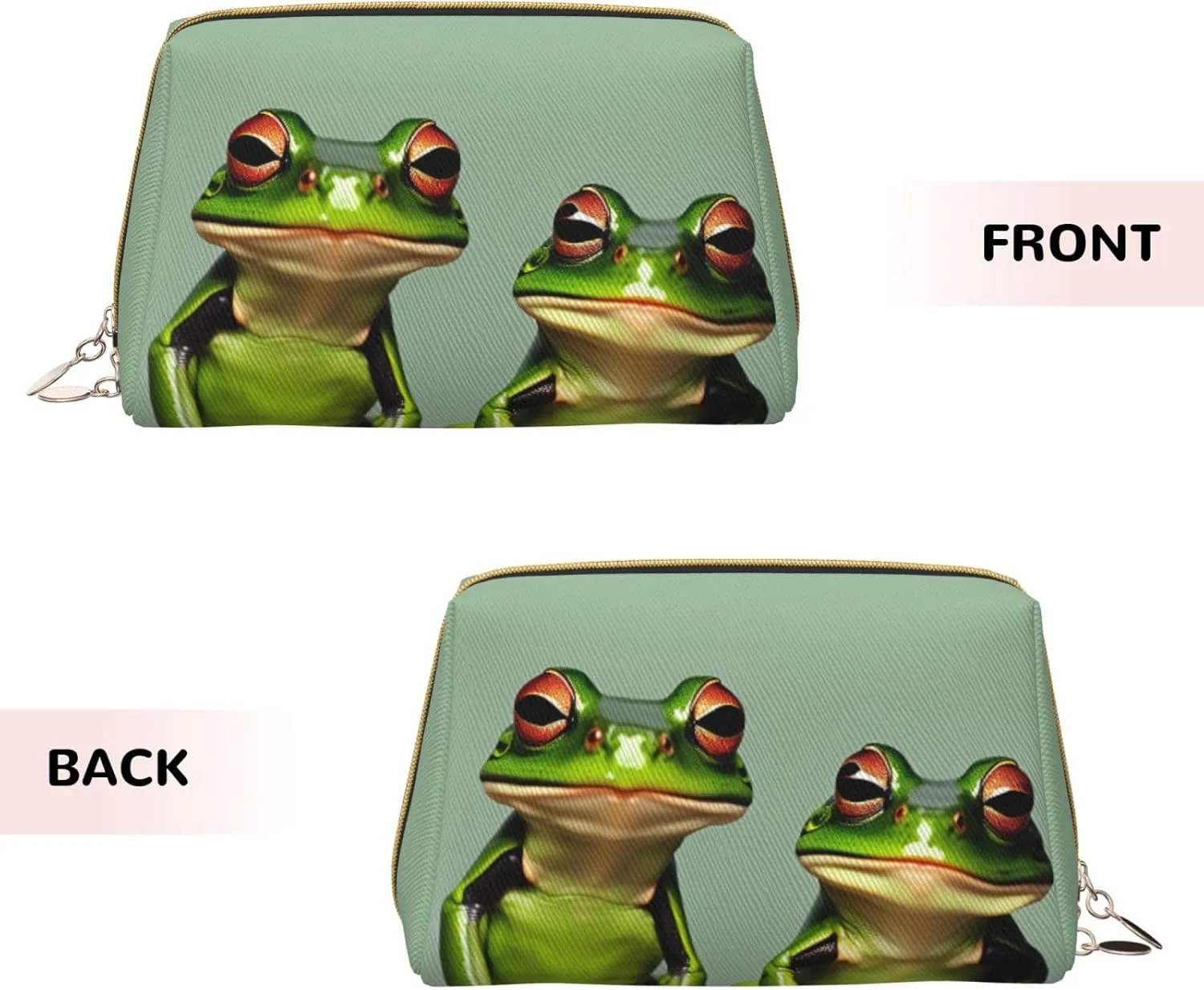 Funny Green Frogs 1 Toiletry Pouch, Travel-Friendly Makeup Organizer For Makeup Brushes, Lipsticks