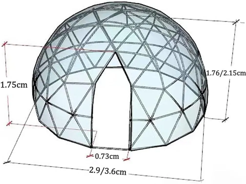 Garden Dome Bubble Tent, Outdoor 5-7 People Bubble Tent Thicken Bubble Tent Camping Tent PVC Cover Dome House Camping Tent Water Proof Breathable for Patio and Dining Places,3.6M
