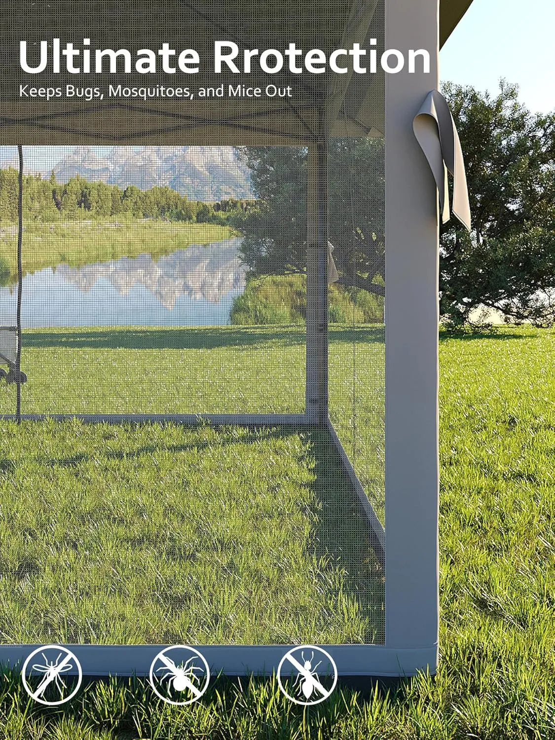 Garvee 13x13FT Pop Up Gazebo, Canopy Tent with Mosquito Netting,Outdoor Gazebos for Backyard & Patio Furniture - Pop Up Tent with Wheeled STO-N-Go Cover Bag (Dark Grgy Light Grey)