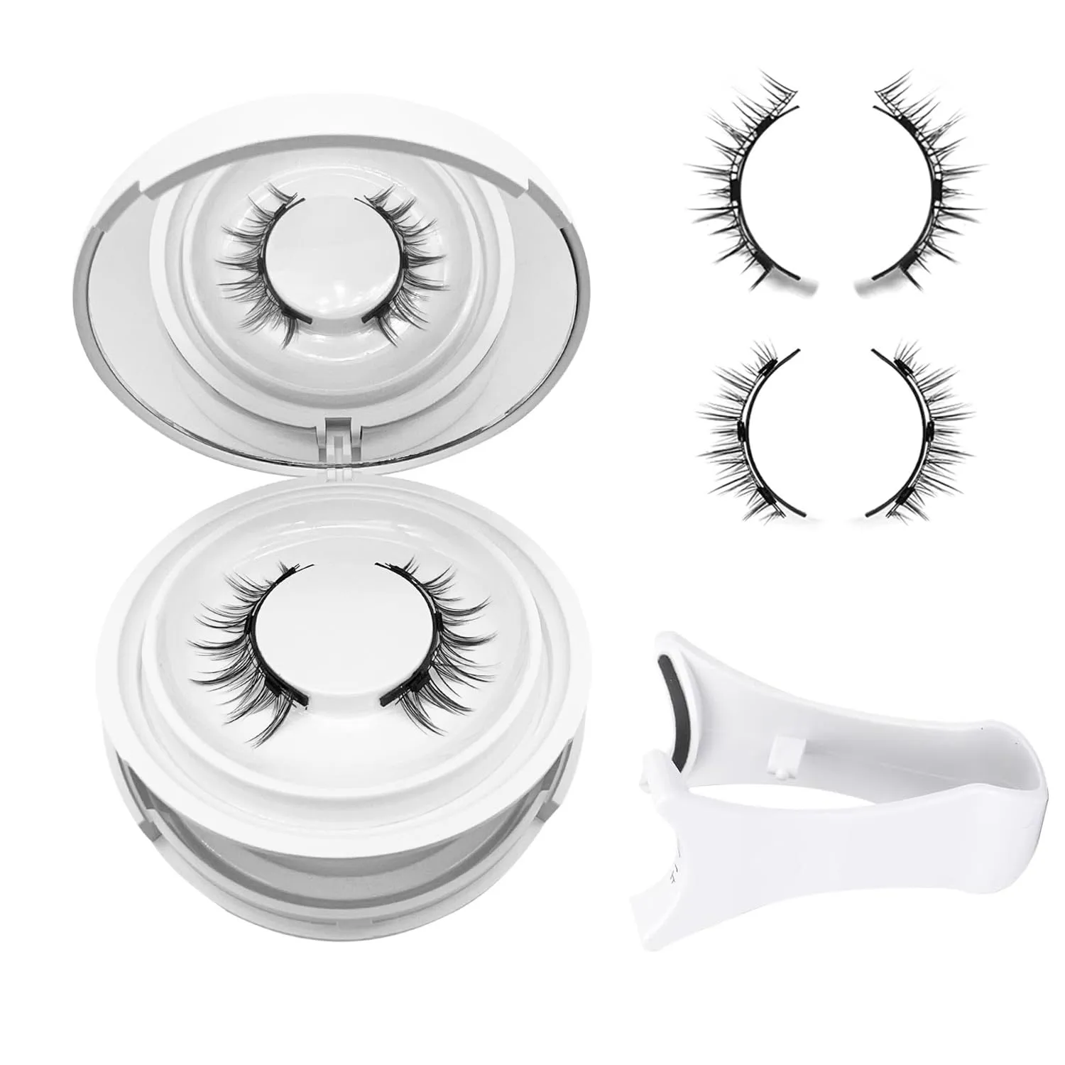 Ginani Magnetic Eyelashes with Applicator,Magnetic Eyelashes Natural Look, Ginani Magnet Lashes without Eyeliner,Reusable No Glue Needed Soft Eyelashes Natural Look(Camellia Iris)