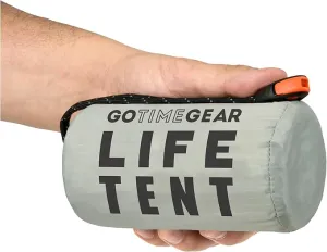 Go Time Gear Survival Life Tent • 2 Person Mylar Emergency Shelter Tube Tent   Paracord • All-Weather Protection for Camping, Hiking, & Survival Kits • Includes Emergency Whistle